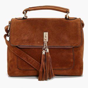 Suede Tassel Cross Body Bag